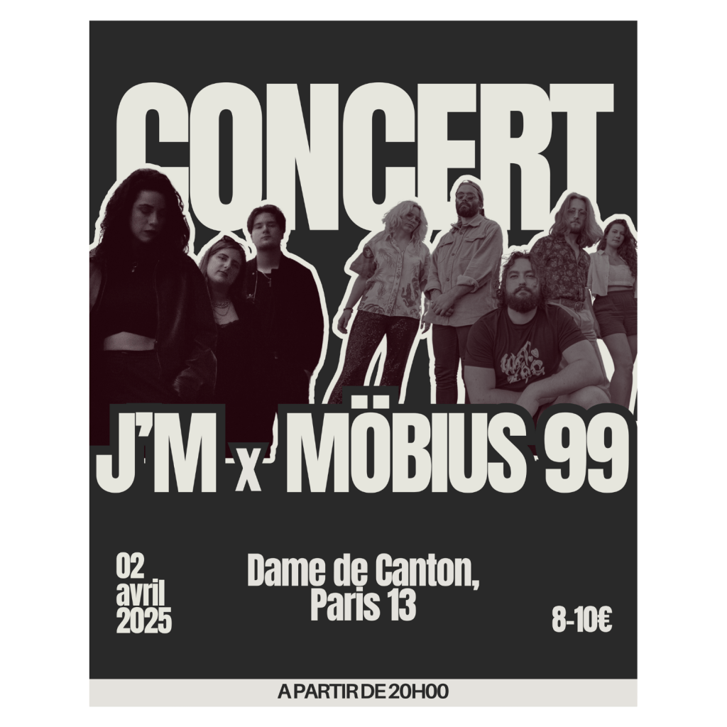 Affiche concert du groupe J'M à la dame de Canton